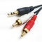 золото 24K покрыло кабель стерео RCA 3m 3,5 Mm к кабелю аудио RCA 2