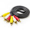 PVC 3RCA соединителя металла к кабелю 10m кабеля 3RCA аудио видео-